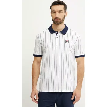 Bavlněné polo tričko Fila Linter bílá barva, FAM0923 00X, vel. S