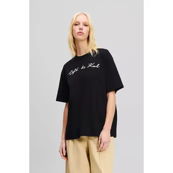 Bavlněné tričko Karl Lagerfeld černá barva, A2W17088 99X, vel. XS