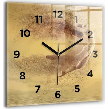 Hodiny Skleněné hodiny tvrzené tiché nástěnné Žena v siluetě 60x60