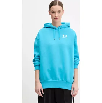 Dámská mikina Mikina Under Armour dámská, modrá barva, s kapucí, hladká 1379495 55X, vel. M
