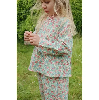 Dámská halenka Dětská halenka Konges Sløjd ELIN BOW BLOUSE GOTS KS102432 tyrkysová 06X, vel. 92