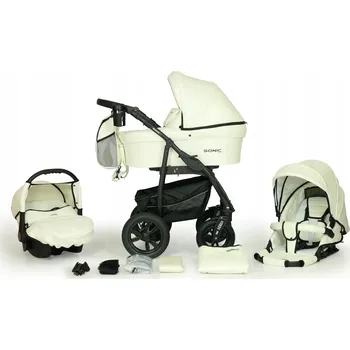 Kočárek Dětský kočárek Verdi Sonic Pro 3v1 černý kovový skládací