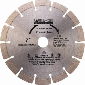 Řezný kotouč Diamantový kotouč segmentový 180 x 22,23 x 12mm LSS LASER-CUT L00109