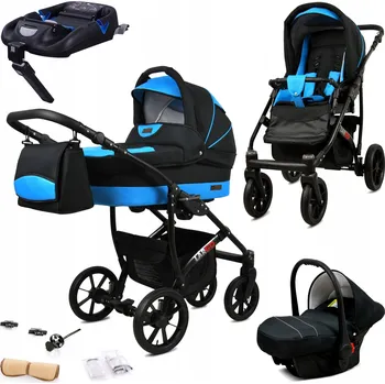 Kočárek Kočárek 4v1 BabyLux LARGO: sportovní kočárek, hluboká korba, autosedačka, základna ISOFIX