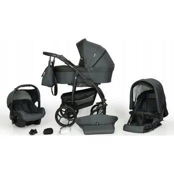 Kočárek Dětský kočárek Verdi Max Plus 3v1, černý kovový rám