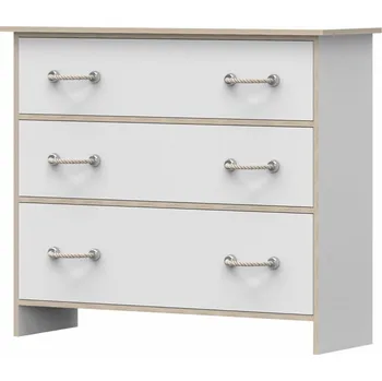 Komoda Eoshop Komoda Mosko 3S, Bílá / Dub sonoma