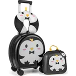 Costway Dětský kufr a batoh sada 4ks Tučňák (sada)