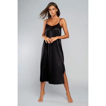 Dámská noční košile Noční košile Italian Fashion Dotyk ws.r. długa - výprodej Barva: Černá, Velikost: M