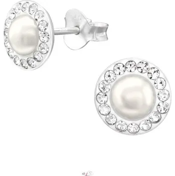 Náušnice Prosperk Náušnice stříbrné perličky kruhové S3410
