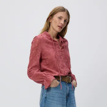 Reserved - Halenka s ozdobným vázáním - pudrově růžová - WK554-39X - WK554-39X-XL