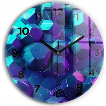 Hodiny Ozdobné nástěnné hodiny s krásnou grafikou Geometrické tvary kulatý průměr 30 cm