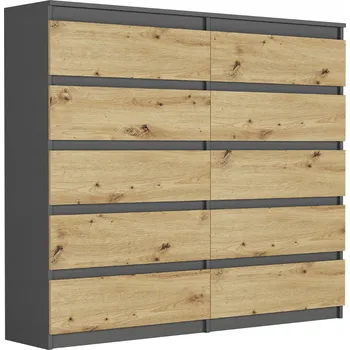 Komoda Komoda Framire 140 x 40 x 120 cm antracit, dub artisan matný