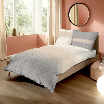 Povlečení Kaeppel | Flanelové povlečení Cubes kiesel 140x200, 70x90