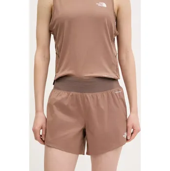 Dámské kraťasy Sportovní šortky The North Face Sunriser dámské, hnědá barva, vzorované, high waist, NF0A8BC15K21 84X, vel. L