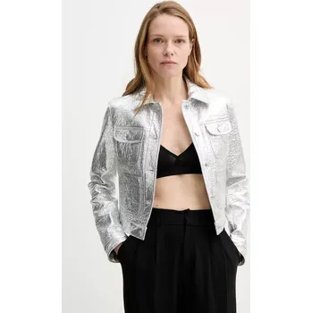 Pánská móda Bunda The Kooples FBLO30008K stříbrná SLV, vel. 40