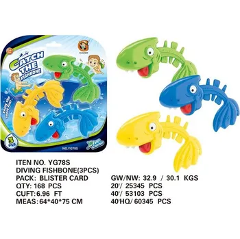 Hračka na potápění set rybí kostra 22 cm 3 ks