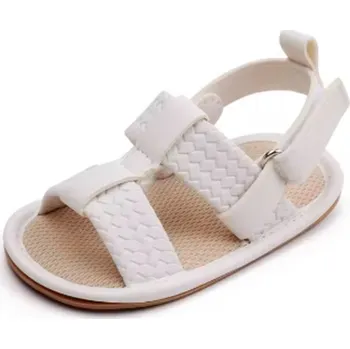 Dětská sálová obuv Letní kojenecké sandálky - modré, bílé, hnědé (vel. 0-18 měsíců) Barva: Bílá, Velikost: 0-6 měsíců