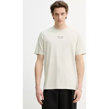 Pánské tričko Bavlněné tričko Samsoe Samsoe SAMARCUS M25100034 béžová 01X, vel. S