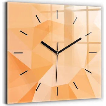 Hodiny Skleněné hodiny s motivem na stěnu Tiché ručičky Obývací pokoj Abstrakce trojúhelníky