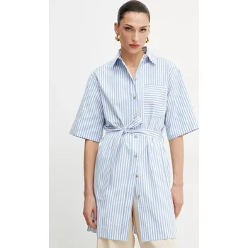 Pánská košile Bavlněná košile MM modrá barva, relaxed, s klasickým límcem, 2516191018600 55X, vel. 36