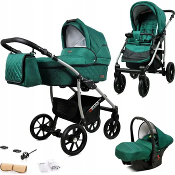 Kočárek BabyLux Dětský kočárek 3v1 Qbaro ALU (hluboký, sportovní, autosedačka)