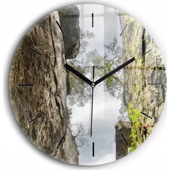 Hodiny Čtvercové Skleněné Nástěnné Hodiny Do Kanceláře Skalní město v Čechách fi60 cm