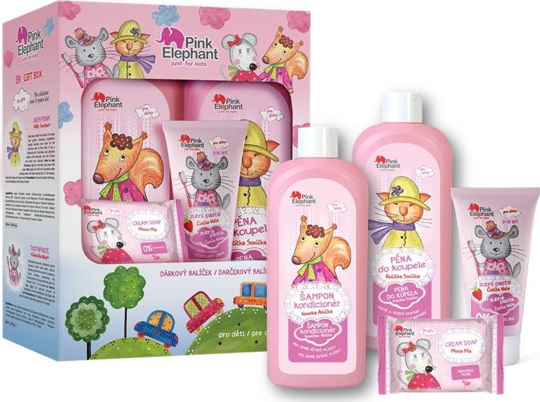 Dárkový balíček pro holčičky Pink Elephant + dárek zdarma
