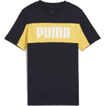 Chlapecké tričko Dětské Tričko s krátkým rukávem PUMA ESS BLOCK TEE B 68581816 – Tmavě modrá 164