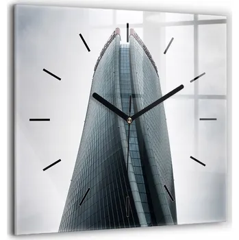 Hodiny Velké Skleněné Hodiny Tiché Nástěnné do Ložnice Mrakodrap v Miláně