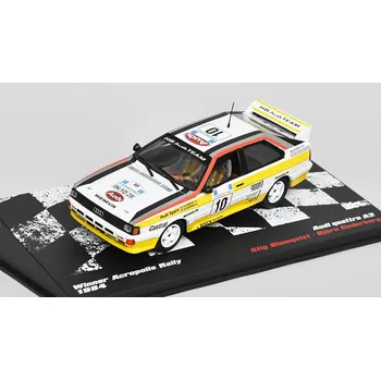 autíčko DeAgostini Audi Quattro A2 Winner Acropolis Rally 1984 1:43 - Rallye automobily časopis s modelem #7 Audi Quattro A2 Acropolis Rallye 1984 - kovový model auta