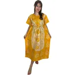 Šaty dlouhé batikované květiny žluté