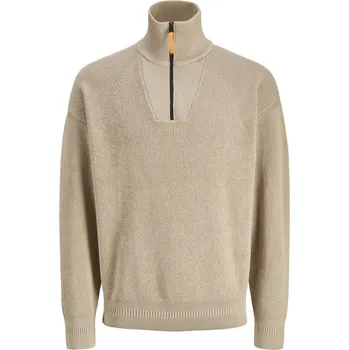 Pánská casual bunda Jack and Jones JJ Half-Zip Knitted Fleece Crockery 2XL