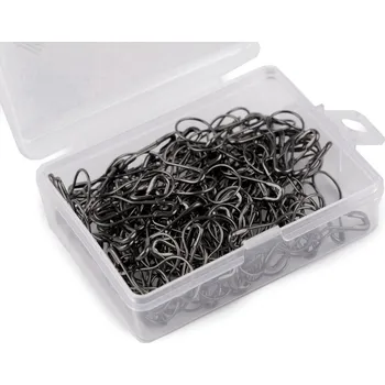 Spínací špendlíky v krabičce délka 22 mm - nikl černý