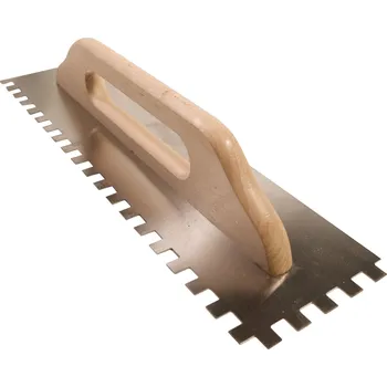 Zdenické nářadí TOPTRADE hladítko nerezové, s dřevěnou rukojetí, zub 12 mm, 500 x 130 mm, standard (TOPTRADE hladítko nerezové, s dřevěnou rukojetí, zub 12 mm, 500 x 130 mm, standard)