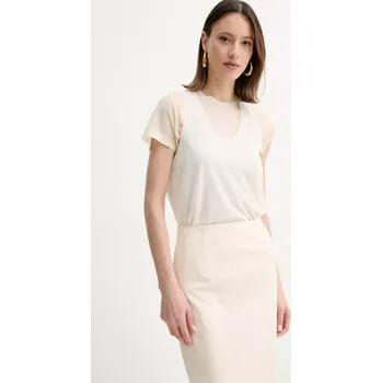 Pánské tričko Tričko Pinko béžová barva, 105152 A2LS 105152.A2LS 08X, vel. XS