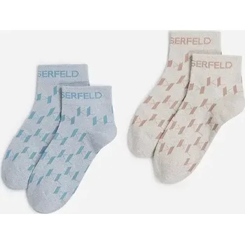Dámské ponožky Ponožky Karl Lagerfeld 2-pack dámské, modrá barva, A2W47007 55X, vel. ONE SIZE