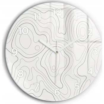 Hodiny Minimalistické Kulatý Foto Hodiny Skleněné Nástěnné Skvrny abstrakce průměr 60 cm