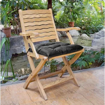 Podsedák Zahradní prošívaný podsedák na židli JACOB color 01 černá 45x45 cm Mybesthome