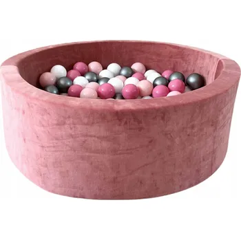 Suchý bazén Suchý bazén s míčky Velvet 30x90 Starorůžová 200 míčků - HOTOVÁ SADA