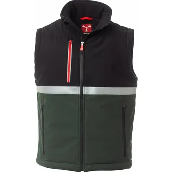 pracovní vesta Pánská softshellová vesta Payper WISE PAD VEST Barva: Zelená Lesní/ Černá, Velikost: M