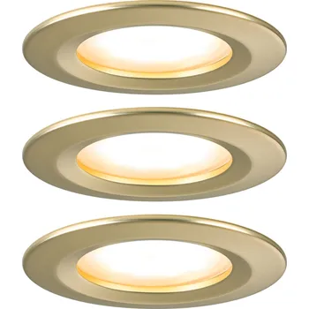 Bodové svítidlo Paulmann 92407 LED Coin Nova round, set kulatých bodovek v matně zlaté úpravě, LED 3x6W 2700K tříkrokové stmívání, prům. 7,8cm