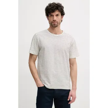 Pánské tričko Tričko s příměsí lnu Pepe Jeans WEST STRIPED PURNEY TEE PM509761 béžová 01X, vel. XL