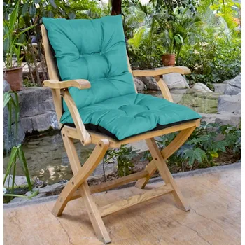 Podsedák Zahradní prošívaný podsedák na židli s opěrkou OSCAR color 51 tyrkysová 50x50x50 cm Mybesthome