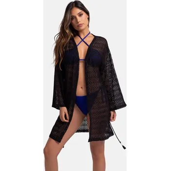 Dámská tunika Dorina Baule háčkovaná plážová tunika černá - DOROBK0001/černá / XL DOR3X018-BK0001