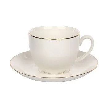 BELLA GOLD LINE ŠÁLEK 270ML S PODŠÁLKEM 15CM KRÉMOVÝ PORCELÁN NEW