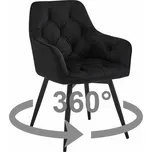 Otočné jídelní křeslo JORK360 VELVET, černé