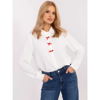 Dámská tunika Elegantní ecru košile s mašlemi MI-