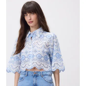 Pánské oblečení Reserved - Košile s ažurovým vzorem - světle modrá - SD904-50X - SD904-50X-XXL