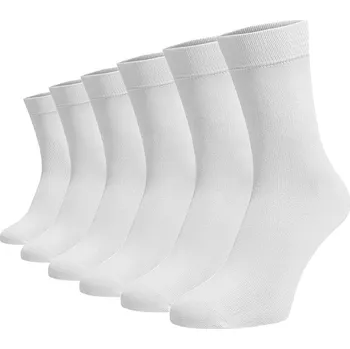 Dámské ponožky Zvýhodněný set 6 párů vysokých ponožek - bílá Bavlna 35-38