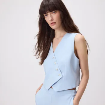 Dámské sako Reserved - Obleková vesta z viskózové směsi - bleděmodrá - YS844-05X - YS844-05X-XS